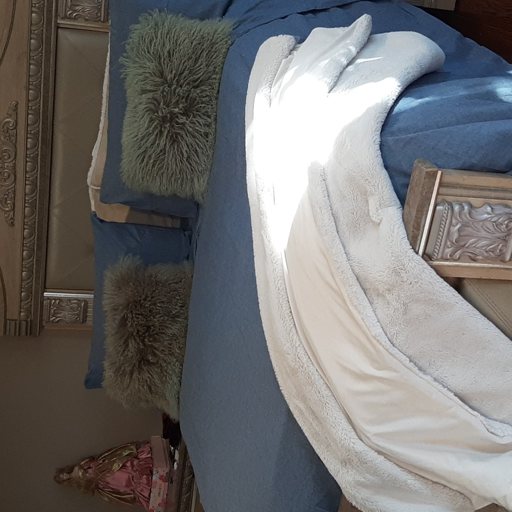 Elegant Blue and  Bedding .Set Of 3